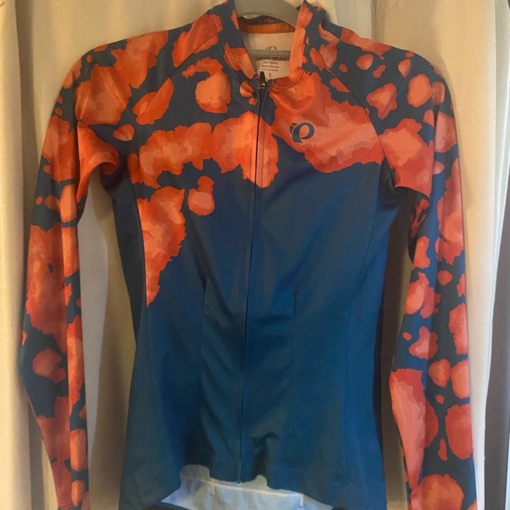Pearl iZumi “Attack” Long Sleeve Cycling Jersey in Blue and Orange size Small